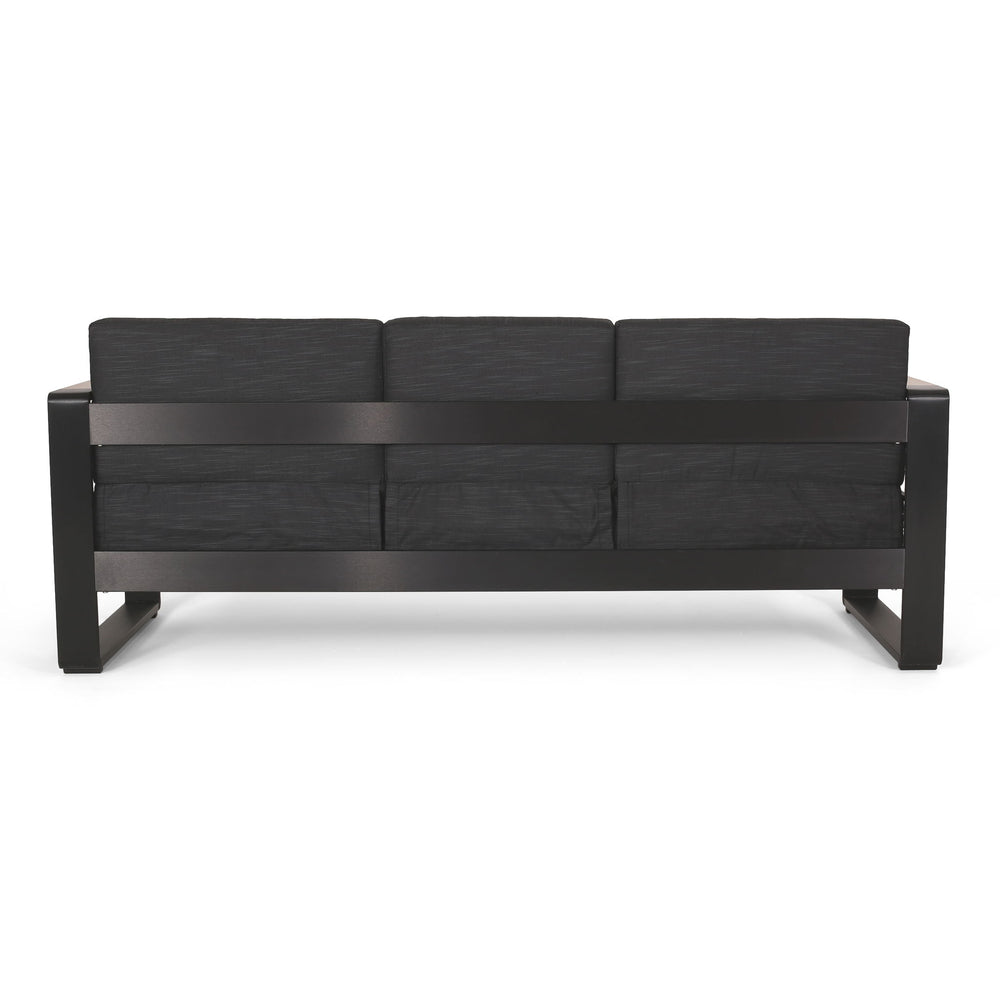 Giovanna - 3 Seater Sofa With Aluminum Frame And Water Repellence Cushions - Black