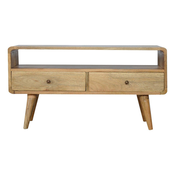 Solid Wood Curved Media Unit