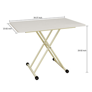 Adjustable Standing Table, Indoor & Outdoor Use, Portable With Adjustable Height - Off White / White