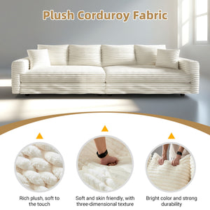 Deep Seat Convertible Sofa With Soft Pillows And Ottomans