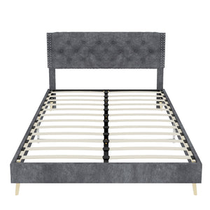 Upholstered Bed With Tufted Headboard