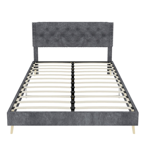 Upholstered Bed With Tufted Headboard