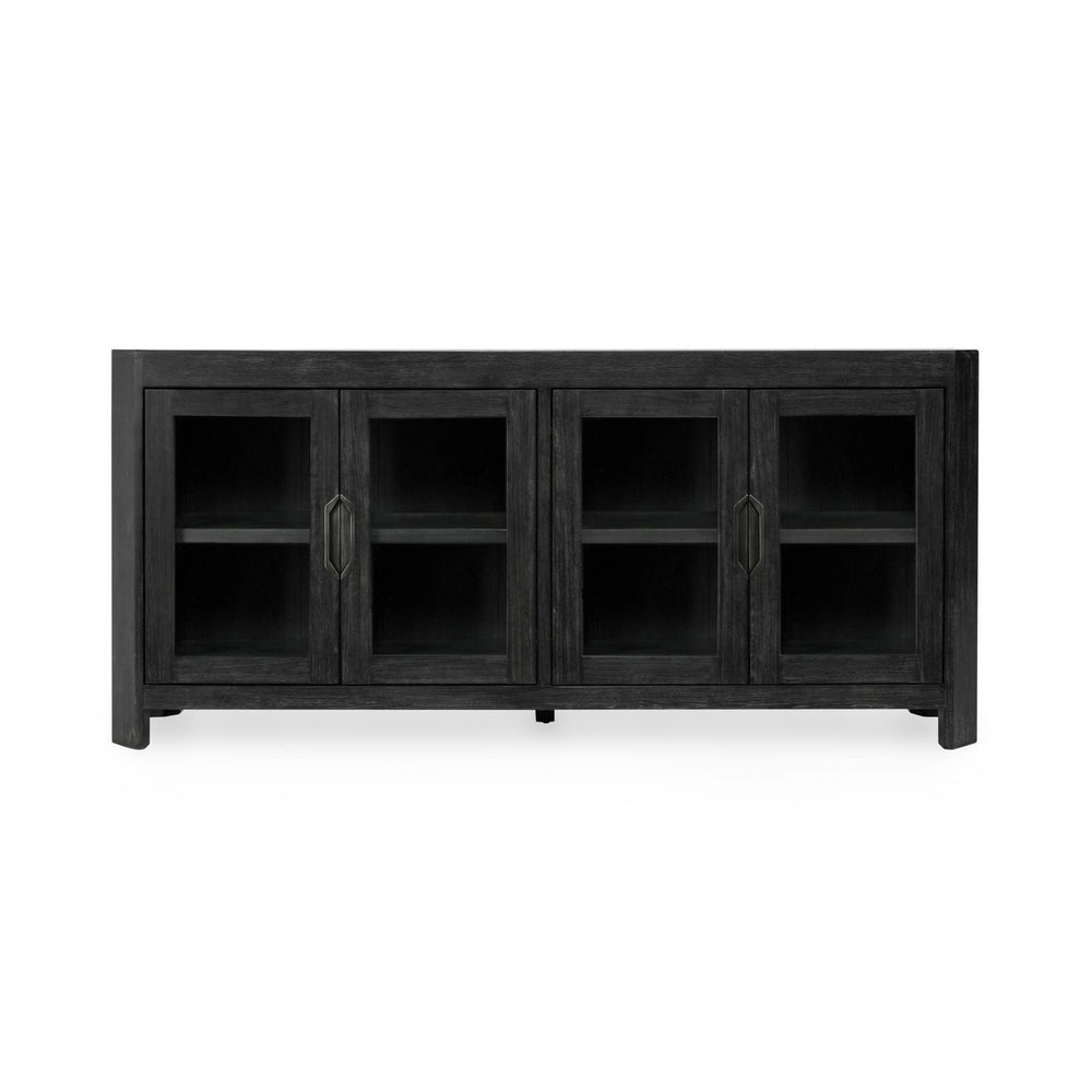 Macarthur - Reclaimed Oak 4 Door Cabinet - Aged Black