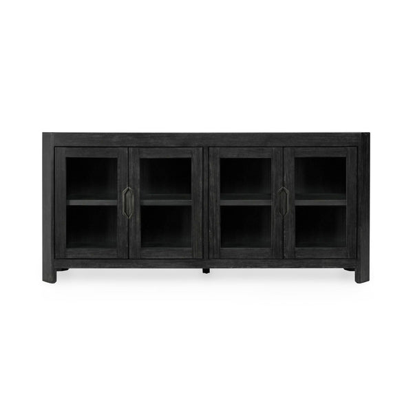 Macarthur - Reclaimed Oak 4 Door Cabinet - Aged Black