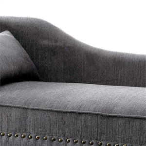 Chaise With Nailhead Trim And Plush Pillow