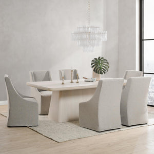 Warwick - Upholstered Rolling Dining Chair