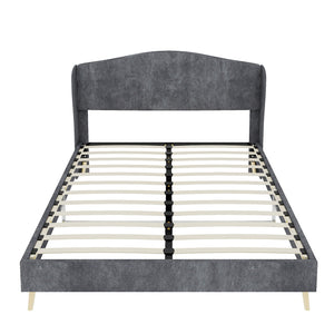 Upholstered Bed, Tufted Headboard, Comfortable Sleep