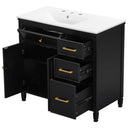 Bathroom Vanity With Sink Top, 3 Soft Closing Drawers