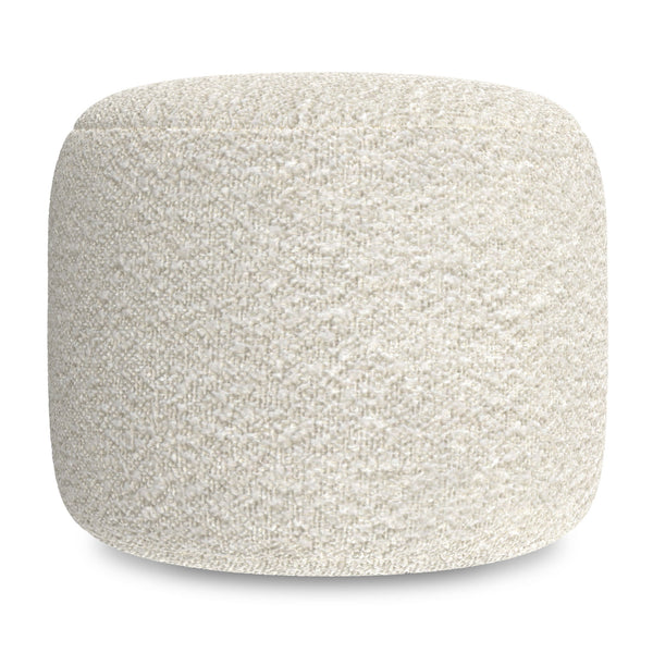 Chantal - Round Pouf - White
