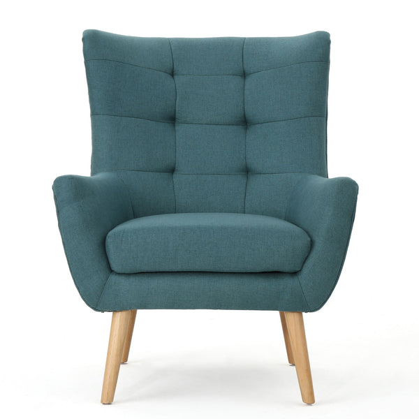 Club Chair With Rubberwood Legs
