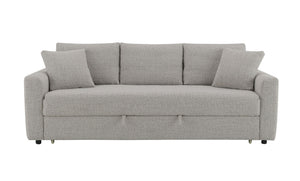 Connie - Boucle Sleeper Sectional Sofa With 2 Toss Pillows - Beige