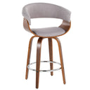 Vintage Mod - Mid Century Modern Fixed Height Counter Stool With Swivel With Round Footrest (Set of 2)