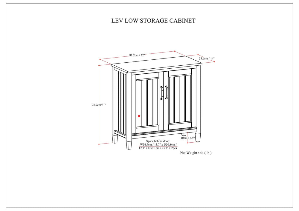 Lev - Low Storage Cabinet - Smoky Brown