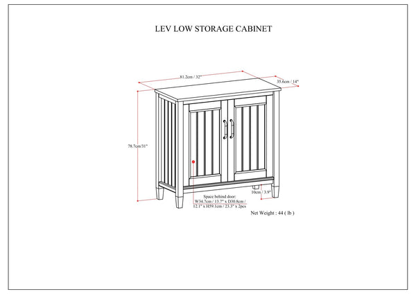 Lev - Low Storage Cabinet - Smoky Brown