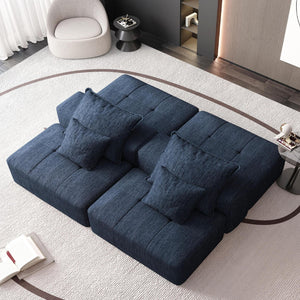 Modern Oversized Diy Combination Modular Sectional Sofa & Pillows