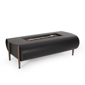 Vernon - Rectangle Fire Pit 50, 000 Btu - Dark Gray