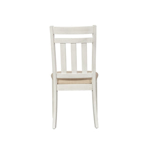 Summerville - Slat Back Side Chair - Soft White Wash / Wirebrushed Gray
