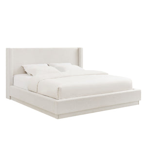 Noir - Upholstered Platform Bed With Wingback Headboard