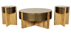 Aspen - 42" Round Cocktail Table With 2 End Tables - Barton Bronze