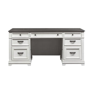 Allyson Park - Credenza - Wirebrushed White / Charcoal