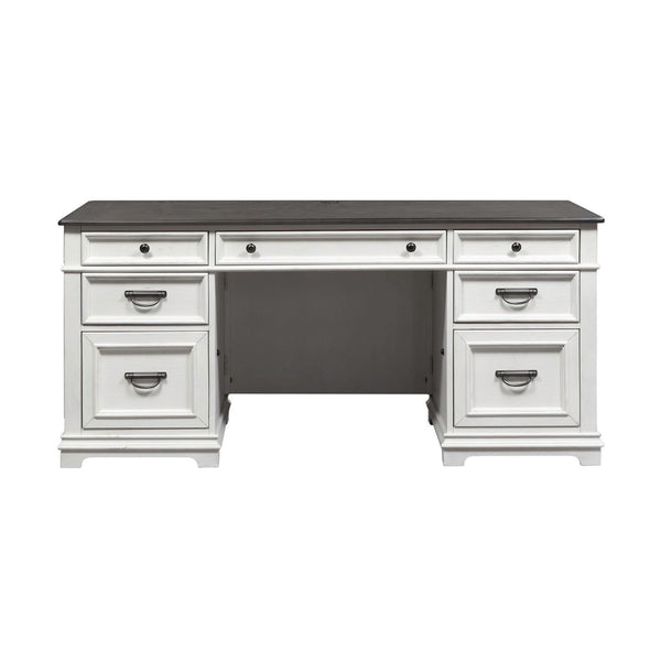 Allyson Park - Credenza - Wirebrushed White / Charcoal