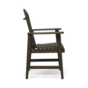 Outdoor Weather Resistant Acacia Wood Adirondack Dining Chairs (Set of 2)