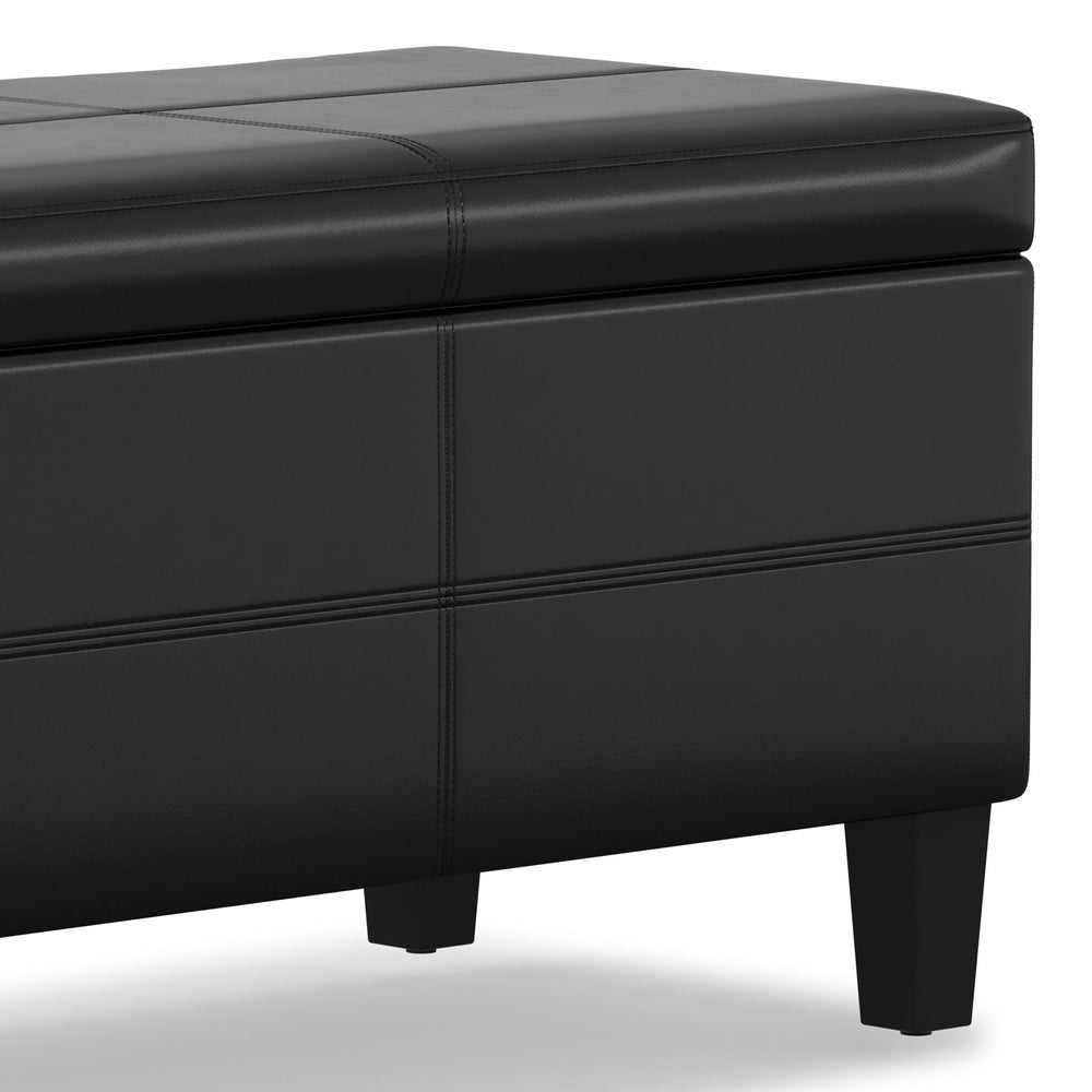 Afton - Storage Ottoman Bench - Midnight Black