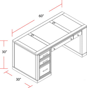 Catalina - Two Piece Writing Desk With Power Center And USB - Cottage White