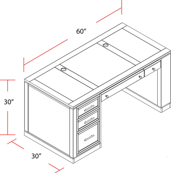 Catalina - Two Piece Writing Desk With Power Center And USB - Cottage White