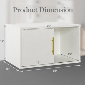 Cube Storage Organizer With Sliding Door Stackable Modular Bookshelf & Storage Cabinet - White