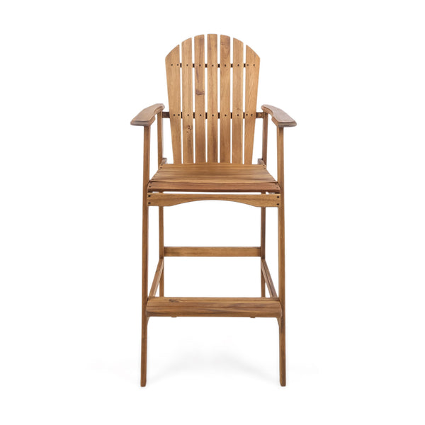 Outdoor Acacia Wood Adirondack Barstools (Set of 2)