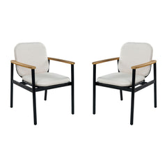 Outdoor Dining Chair - Beige / Black / Teak