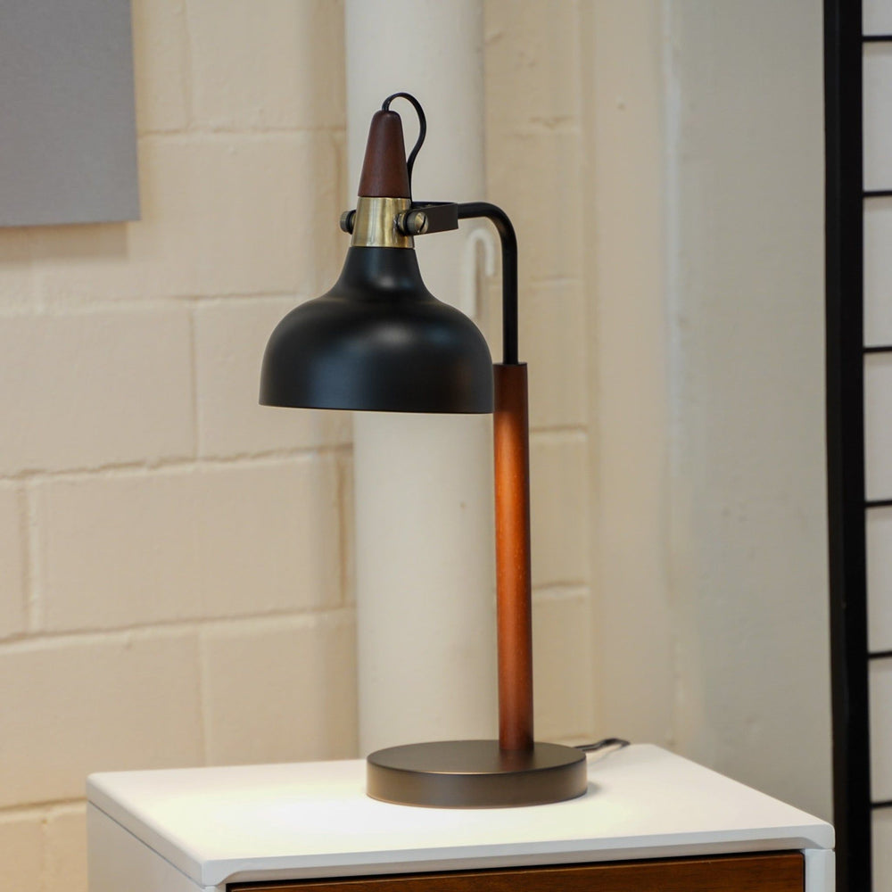 Glowlite - Table Lamp With Cone Shade - Black