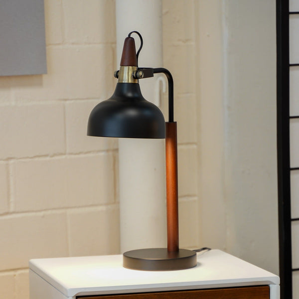 Glowlite - Table Lamp With Cone Shade - Black