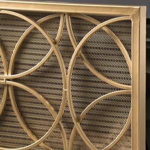 Thayer - Single Panel Iron Fireplace Screen With Geometric Design