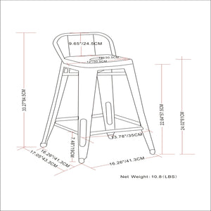 Rayne - Curved Back Metal Stool (Set of 2)