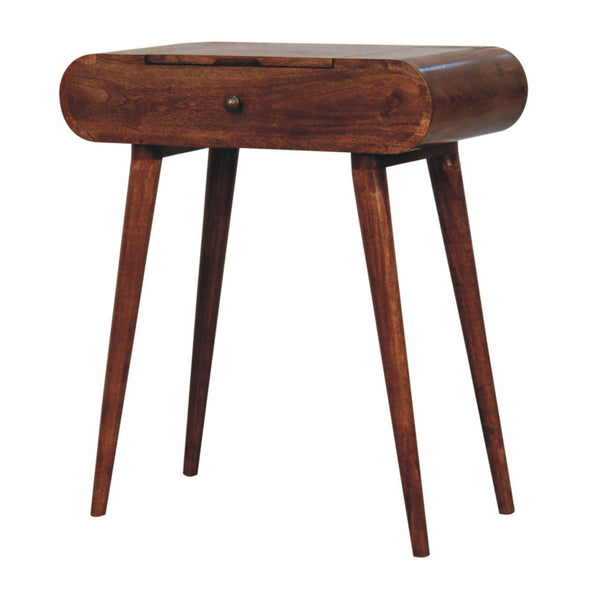 Mini Dressing Table With Foldable Mirror - Caramel