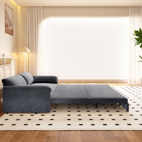 Queen Pull Out Sofa Bed With Side Storage