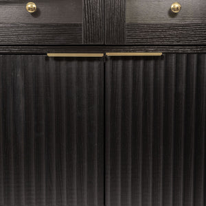Fluted Tall Arched Pantry Cabinet With Adjustable Shelves