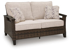 Monterey Point - Loveseat With Cushion - Dark Brown