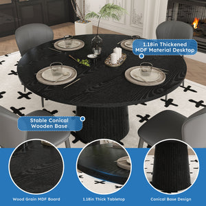 Round Dining Table With Strip Base
