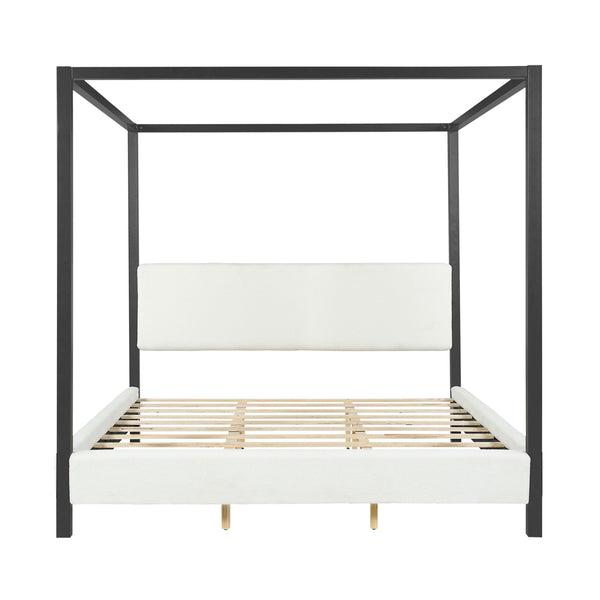 Modern Canopy Bed With Upholstery
