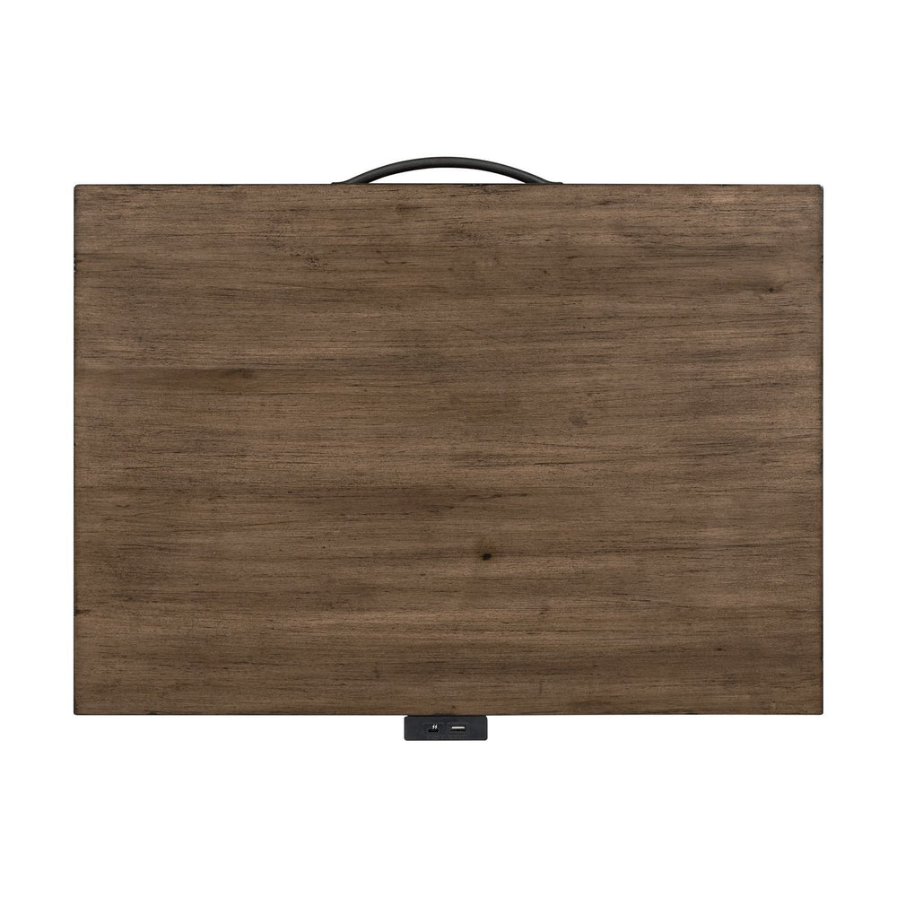 Shaker Lakes - Open Nightstand With Charging Station - Harvest Brown