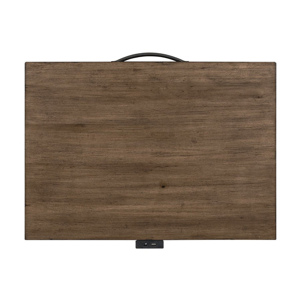 Shaker Lakes - Open Nightstand With Charging Station - Harvest Brown
