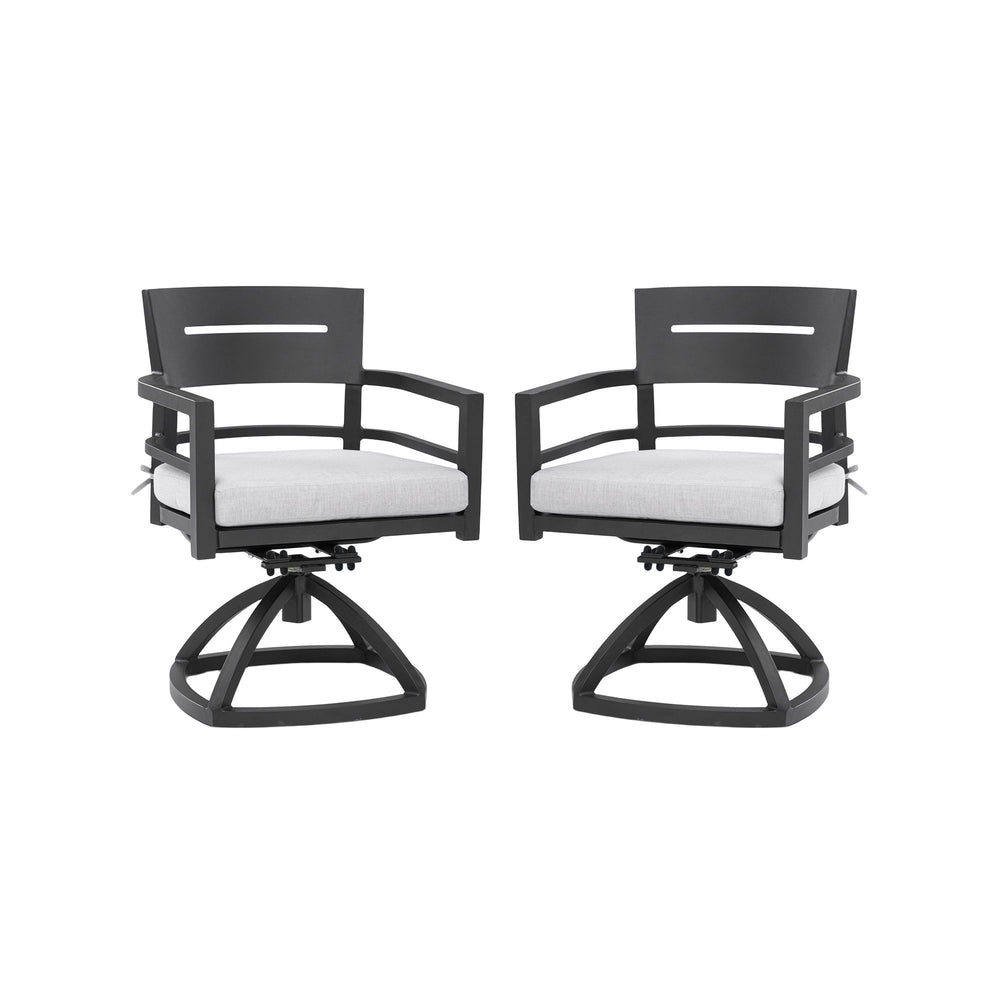 Outdoor Patio Swivel Rocker With Outdoor Grade Sunbrella Fabric Cushions (Set of 2) - Ember Black