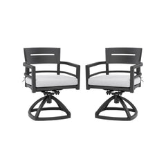 Outdoor Patio Swivel Rocker With Outdoor Grade Sunbrella Fabric Cushions (Set of 2) - Ember Black