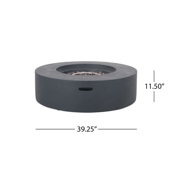 Modern Lightweight Concrete Outdoor Circular Fire Pit 50, 000 Btu