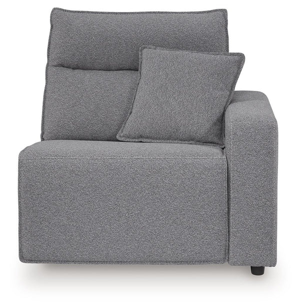 Modmax II - 8-Piece Power Reclining Sectional With LAF Press Back Power Chaise And Console - Salt And Pepper