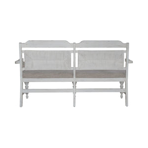 River Place - Panel Back Bench - Riverstone White & Tobacco