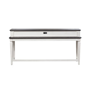 Allyson Park - Console Bar Table - Wirebrushed White / Charcoal